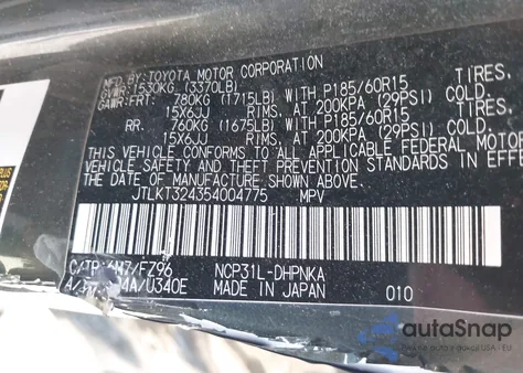 2005 Scion Xb z USA, uszkodzony, nr VIN JTLKT324354004775